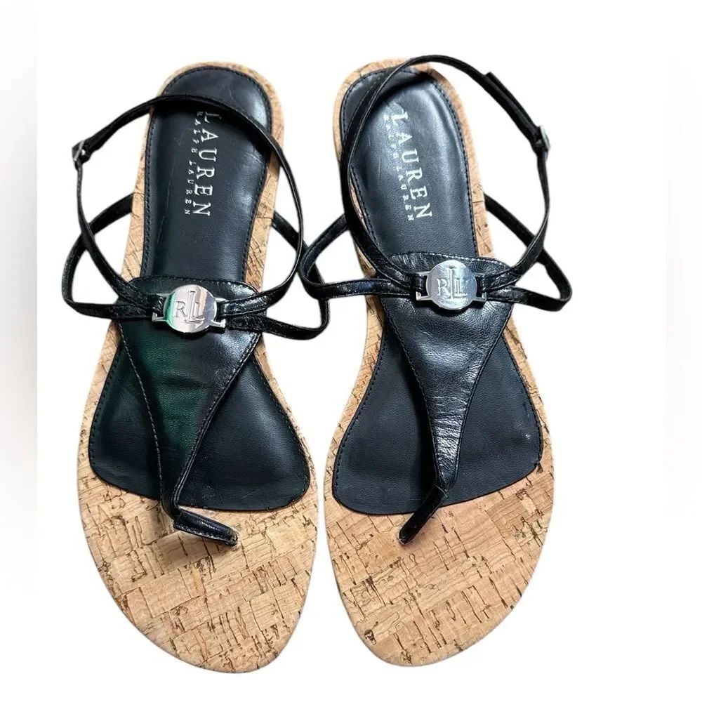 Lauren Ralph Lauren Leather & Cork Sandals